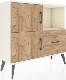 Resim Arges Şifonyer 2 Raflı Tek Çekmeceli 2 Kapaklı 88x30x80 Aytaşı-çam Çam 