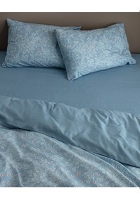 Resim Madame Coco Emele Tek Kişilik %100 Pamuk Ranforce Baskılı Nevresim Takımı - Mavi Mavi 