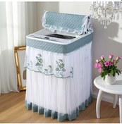 Resim Dashanshop Yeşil Yapay Yeşim Yapraklı Dantel Desenli Çamaşır Makinesi Kılıfı 