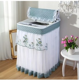 Resim Dashanshop Yeşil Yapay Yeşim Yapraklı Dantel Desenli Çamaşır Makinesi Kılıfı 
