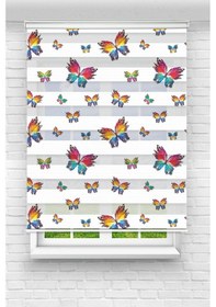 Resim Perdecizade Enxboy Renkli Kelebekler Dijital Baskılı Zebra Perde-cocuk Odası-stor Perde Pz-523 Renkli 