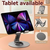 Resim Stabil 360° Dönen, Yükseklik Ayarlanabilir Telefon Standı (Araba İçin Değil) - Taşınabilir Masaüstü Standı, Şık ve Fonksiyonel, Döndürme Özgürlüğü ve Sallanma Olmadan Sunar 
