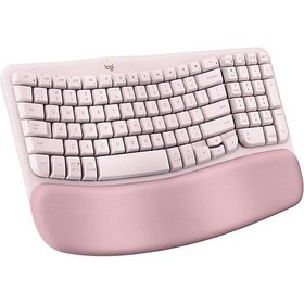Resim Logitech Wave Keys Kablosuz Bluetooth İngilizce Q Pembe Klavye 
