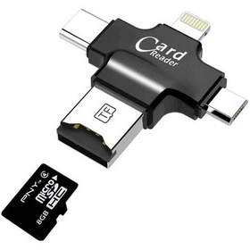 Resim 4 In 1 Kart Okuyucu Apple Uyumlu iPhone Usb Type-C Usb-A Micro Usb Card Reader 