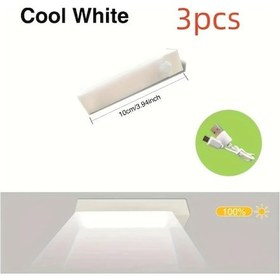 Resim Xuweiwei Usb Şarjlı 3 Adet Led Hareket Sensörlü Manyetik Dolap Aydınlatma 36v 