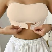 Resim Çıkarılabilir Pedli, Kablosuz Destekli, Pürüzsüz Naylon Kumaşlı Dikişsiz Bandeau Sütyen 