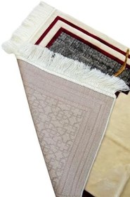 Resim Kabe Detaylı Lüks Kaymaz Tabanlı Kadife Seccade 