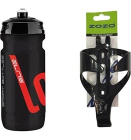 Resim Elite Loli Siyah Bisiklet Matarası 600ML + Zozo Kafes 