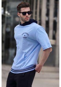 Resim Madmext Bebe Mavisi Kapüşonlu Erkek Tişört 6182-bebe Mavisi Bebek Mavisi 