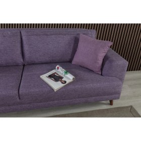 Resim Bisno Yataklı Kanepe Keten Mor 