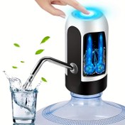 Resim 1 adet su şişesi pompası, elektrikli su şişesi pompası, USB şarj edilebilir otomatik içme suyu pompası, 11.36-18.93 L şişeler için evrensel olarak kullanılır, taşınabilir kamp su dağıtıcısı 