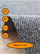 Resim Gri Mısır Patlağı Desenli Sentetik Halı, Kaydırmaz Tabanlı Zemin Kaplama Ürünü, 2x20 Metre 