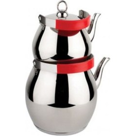 Resim Oms 8031 Üstten Kulplu Xl Çaydanlık Renk Pembe Gri 