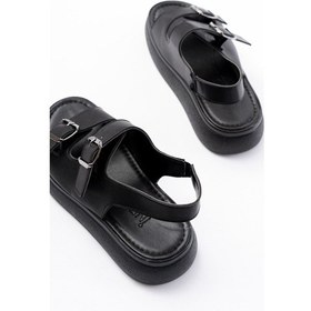 Resim 24422-1185 Siyah Dolgu Topuk Kadın Sandalet - Kopya Çok Renkli 