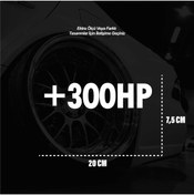 Resim ARONA +300hp Sticker Beyaz Renk Evrensel Sticker Dekor Etiket Modeli 