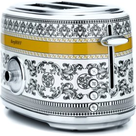 Resim Berghoff Gem Royal Margery Siyah Sarı Desenli Iki Dilim Ekmek Kızartma Makinesi 