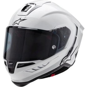 Resim Alpinestars Supertech R10 Carbon Spor Motosiklet Kaskı Beyaz / Siyah 