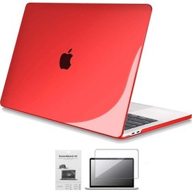 Resim Codegen Apple 13" Macbook Air A1932 A2179 A2337 M1 Kristal Kırmızı Kılıf Koruyucu + Ekran Filmi 