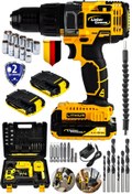 Resim Lieber German Teknoloji 12v 1.5ah Metal Şanzıman Çift Akülü Bakır Sargı 27 Parça Şarjlı Matkap Akülü Vidalama 
