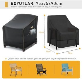 Resim Haegs Tek Kişilik Bahçe Koltuk Örtüsü, Koruma Kılıfı, Su Geçirmez Açık Hava Bahçe Mobilya Kılıfları, Dış Mekan Sandalye Kılıfı Örtü Branda, Ağır Hizmet Tipi, 75-75-90cm - Siyah 