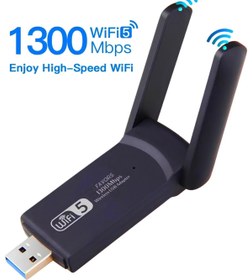 Resim Favors Kablosuz Wifi Adaptörü Çift Band Çift Antenli Mbps Wifi Alıcı Ağ Kartı Sinyal Güçlendirici 