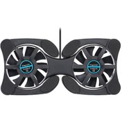 Resim Yaozixa Düzenlenebilir Katlanabilir Usb 2 Fanlı 7-15 İnç Laptop Soğutucu Standı, Sessiz Performanslı, Taşınabilir Siyah Soğutma Tabanı 