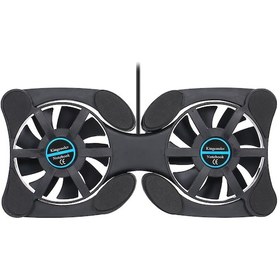 Resim Yaozixa Düzenlenebilir Katlanabilir Usb 2 Fanlı 7-15 İnç Laptop Soğutucu Standı, Sessiz Performanslı, Taşınabilir Siyah Soğutma Tabanı 