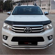 Resim MKG Toyota Hilux 2015 - 2019 Ön Kaput Koruyucu Rüzgarlığı Piano Black 3.2 Mm Kalın Plastik 