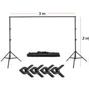 Resim Fon Standı (2x3 Metre) + 4 Adet Mandal 