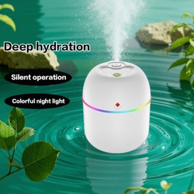 Resim 7.44oz USB Taşınabilir Nemlendirici Gece Işığı ile - Sessiz Çalışma, Renkli Gece Işığı, Araba, Yurt, Yatak Odası, Seyahat ve Ofis için Uzun Süreli Nem, Yurt Odası Temel Gereçleri | Modern Nemlendirici | Taşınabilir Nemlendirme, Hava Nemlendirici 