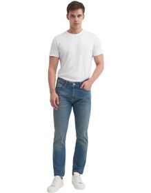 Resim Erkek Kot Pantolon 0704 Parker Normal Bel Dar Paça Slim Fit Yeşil 