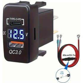 Resim Fochsia 1pc Hızlı Şarj 3.0 Ve Pd Çift Usb Portlu Şarj Cihazı Adaptörü Mat Yüzey Usb Type-c Toyota Araçlar İçin 36v Çalışma Voltajı 