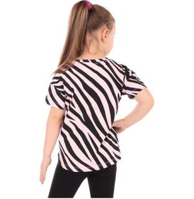 Resim Toontoy Kids Toontoy Kız Çocuk Baskılı Bisiklet Yaka Kısa Kollu Tişört Pembe 