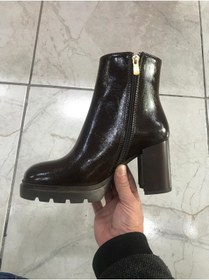 Resim Platform Vegan Deri Kırışık Rugan Bot Metalik 