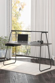 Resim Bürotime T50 Home Ofis Çalışma Masası Afrika Meşe\u002FSiyah 