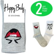 Resim HAPPYBODY SOCKS Organik Çocuk Tenis 2'li Soket Emoji Desenli Soft Yıkamlı Kumaş 