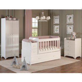 Resim Patiko Sw 703a Büyüyebilen Bebek Odası Takımı Beyaz 