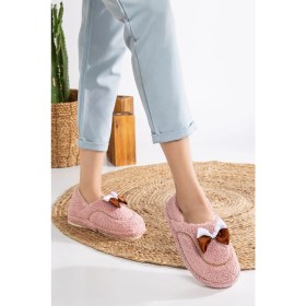 Resim Slipcat Sevimli Kurdeleli Kaydırmaz Taban Kışlık-Mevsimlik Kadın Ev Pandufu 