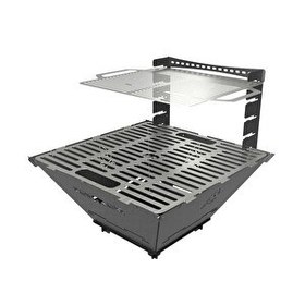 Resim Kamp Ayısı FireNest Grand 3mm Karbon Çelik Ateş Çukuru & Mangal Su Geçirmez Özel Çantalı 