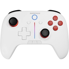 Resim Rampage Hydra Beyaz Bt + 2.4 Ghz Pc Gamepad Rgb Joypad 