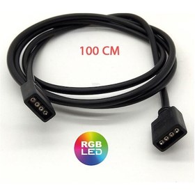 Resim Led Konnektör Rgb Ekleme Birleştirme Uzatma 100 Cm Kablo 4Pin K74 1 Adet 