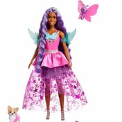 Resim Nessiworld Barbie Sihirli Dokunuş Peri Masalı Elbiseli Bebek HLC31 