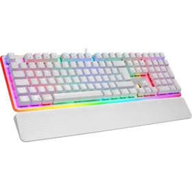 Resim Rampage Kb-r96 Ultımate Beyaz Optical Switch Full Rgb Ve Metal Gövdeli Su Geçirmez Gaming Oyuncu Mek 