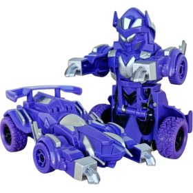 Resim Brother Toys Çekip Bırakınca Otomatik Robota Dönüşen Robot Olan 360 Derece Dönebilen Oyuncak Akrobat Araba 11 cm 