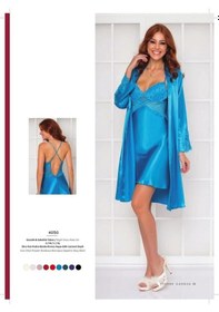 Resim Ceyyiz Pierre Cardin Sütyen Kaplı Sabahlık Gecelik Set 4050 