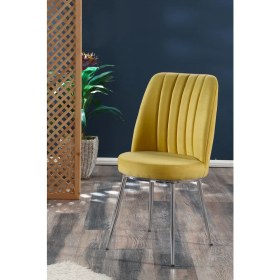 Resim MyMassa - Gold Sandalye - 11 Renk Kumaş - Metal Krom Ayak 