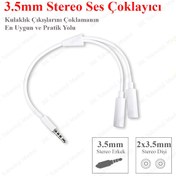 Resim 3.5Mm Stereo 4 Kutuplu Kulaklık Ses Çoklayıcı Kablo 