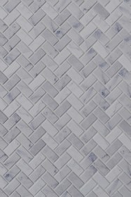 Resim TUQCO Doğaltaş Fileli Herringbone Carrara Eskitme Mermer Mozaik 