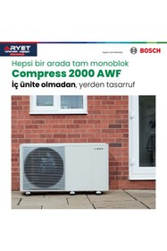 Resim Bosch 8 KW CS2000 AWF MONOBLOK -MONOFAZE R32Isı Pompası 