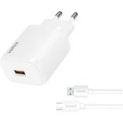 Resim Sunix Qualcomm 3.0 USB-A Girişli Hızlı Type-C Şarj Aleti Seti S-30 Beyaz 